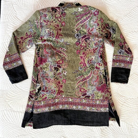 Anii by Natural Floral Tapestry Whimsigoth Open Front Long Cardigan Size S - Picture 3 of 16